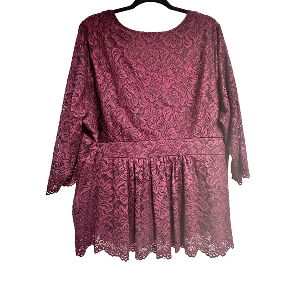 Roaman’s Lace Surplice 3/4Sleeve Stretchy Top XXL (26-28) - Picture 13 of 16